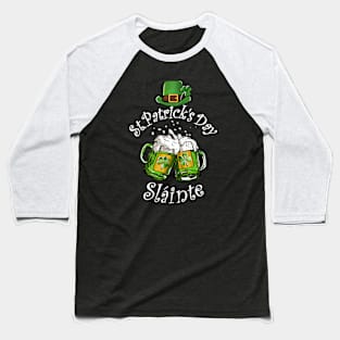 Beers Slainte for St Patrick's Day Baseball T-Shirt